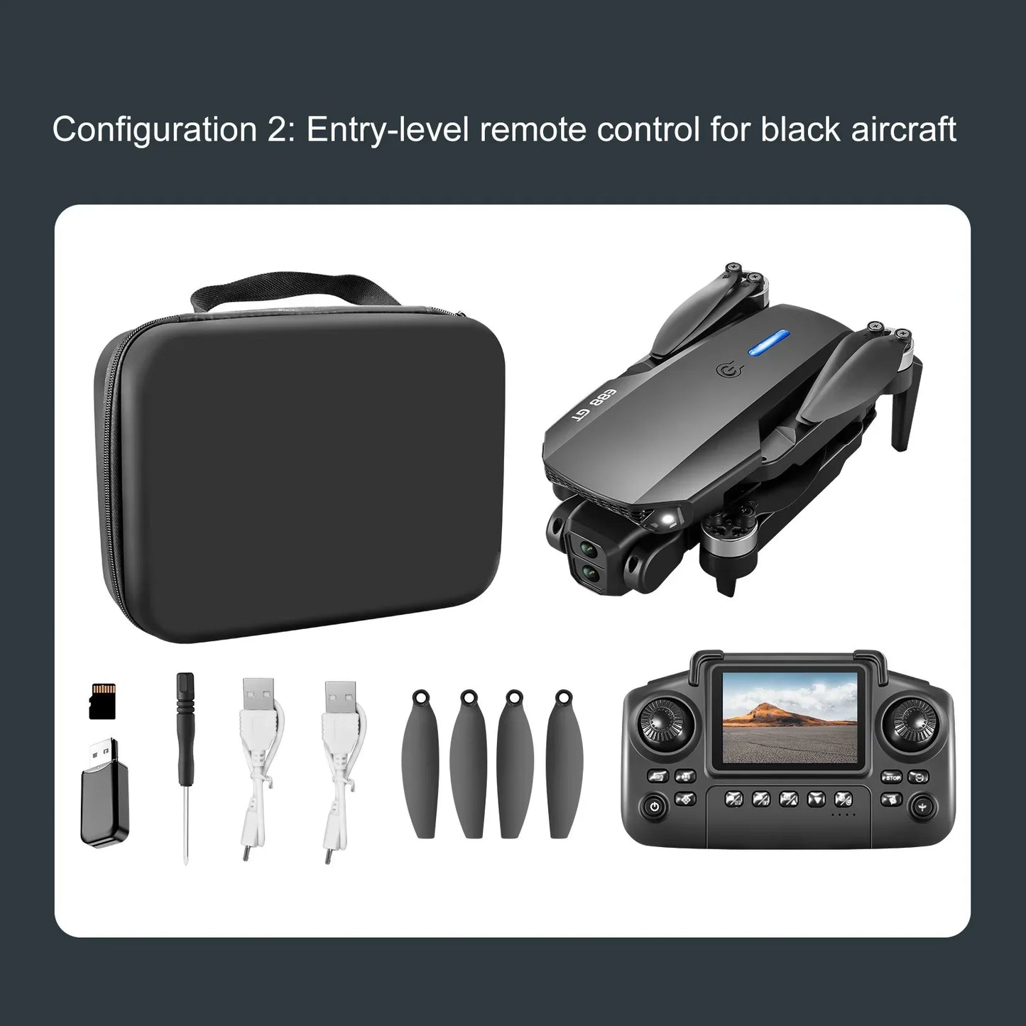New E88 GT 4K Professional High-definition Drone Aerial Photography 12.5-inch Screen Remote Control Optical Flow Quadcopter Toys