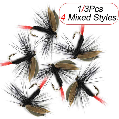 1/3Pcs Fly Fishing Lure Nymph Dry Wet Flies Bionic Bait Fly Trout Fishing Lures