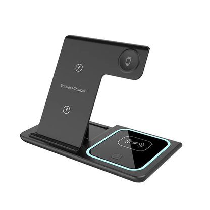 30W 3 in 1 LED Fast Wireless Charger Stand Foldable Charging Station For iPhone 17- 12 Apple Watch 9 8 7 6 5 Airpods Pro