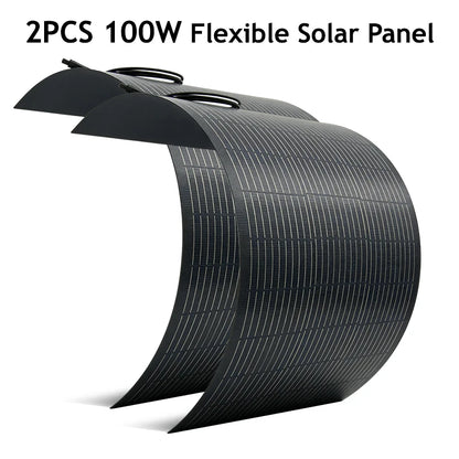 ETFE Flexible 100W 200W 300W 400W Solar Panel Kit High Efficiency Monocrystalline for 18V Battery Charger Off-Grid Power Camping