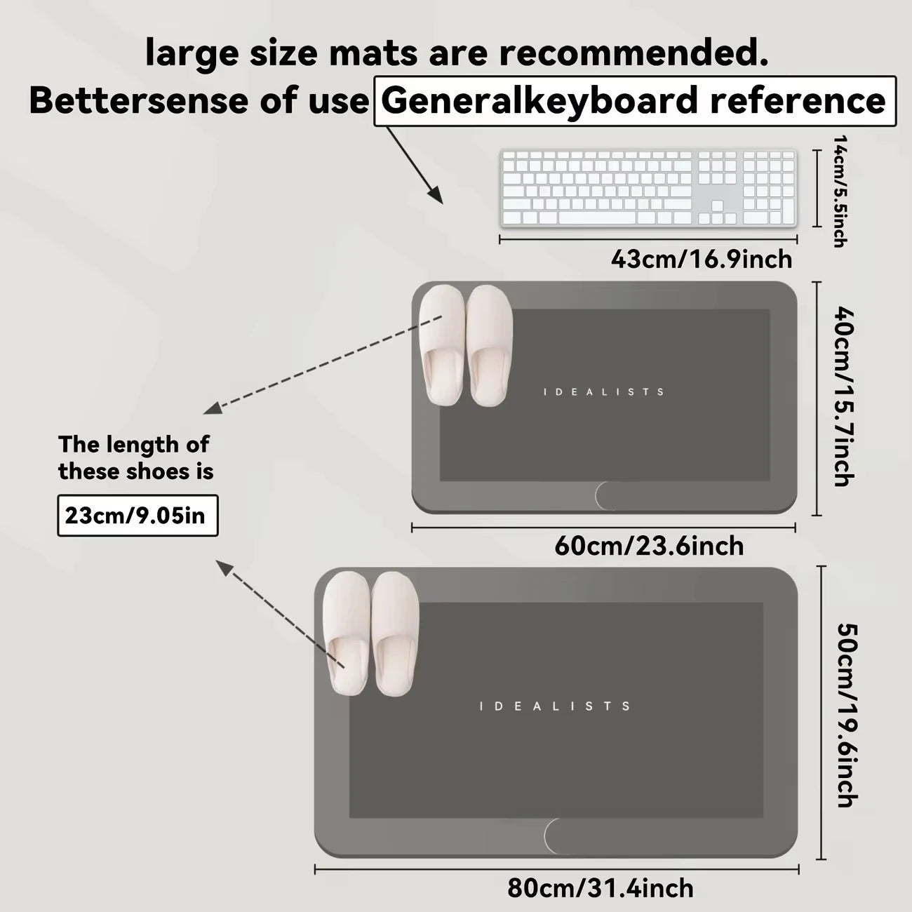 Diatomaceous Earth Bath Mat Ultra Absorbent Non Skid Rapid Drying Soft Floor Mat for Bathroom Shower Laundry Bedroom Kitchen RV