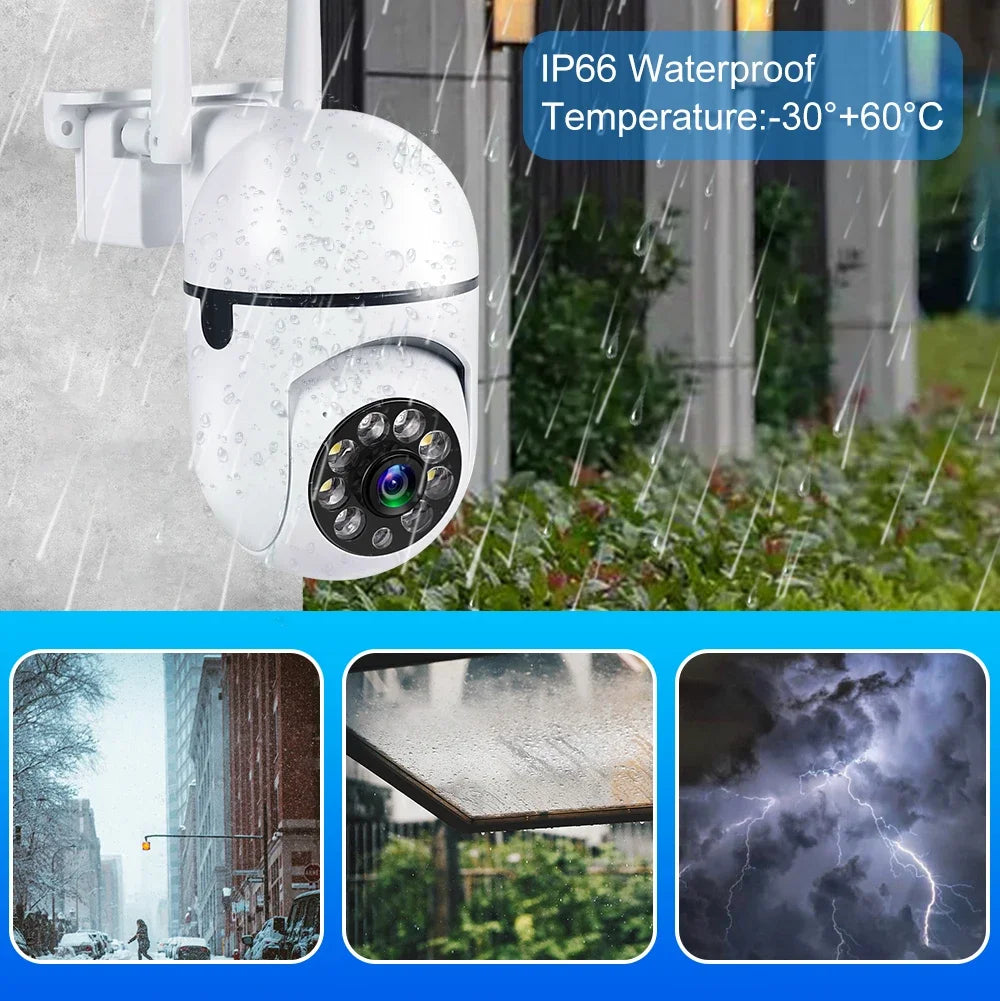 Wifi IP Camera 2MP Outdoor Security Surveillance Cameras AI Human Tracking Two Way Audio 4X Digital Zoom Night Vision Full Color