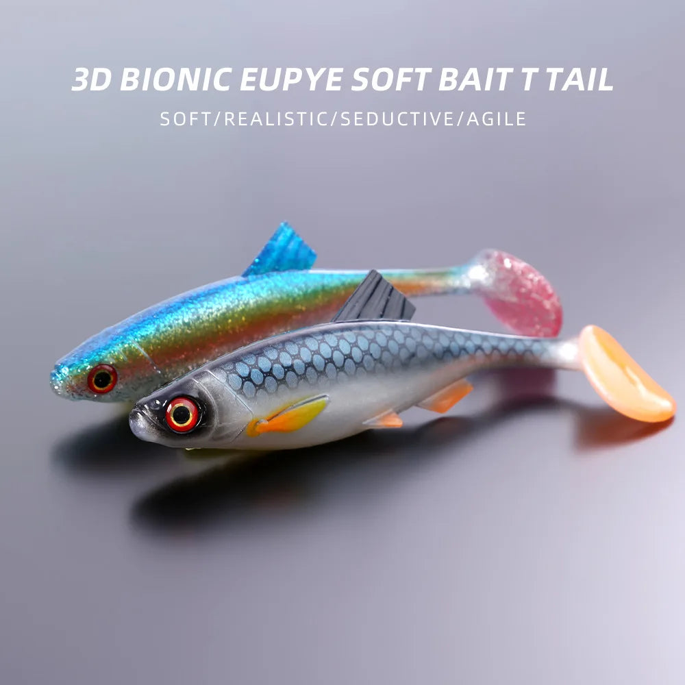1pcs 26g 60g River Roach Fishing Lure Soft Bait T Paddle Tail Baitfish Shad Strike Silicone Plastic Swimbait Wobbler Pike Bass