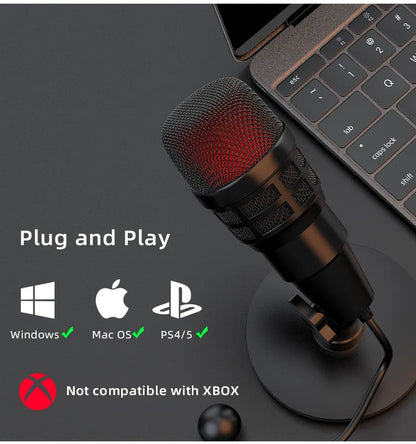 Basix USB-kondensatormikrofon för streaming och podd