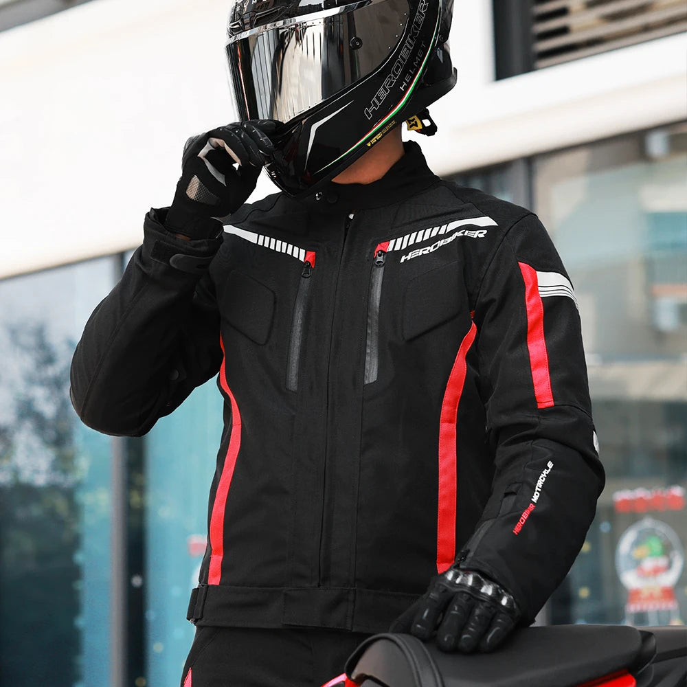 Men's Motorcycle Jackets Anti-fall Wear-resistant Motorbike Jacket With 5pcs Protector Motocross Racing Clothing Protection