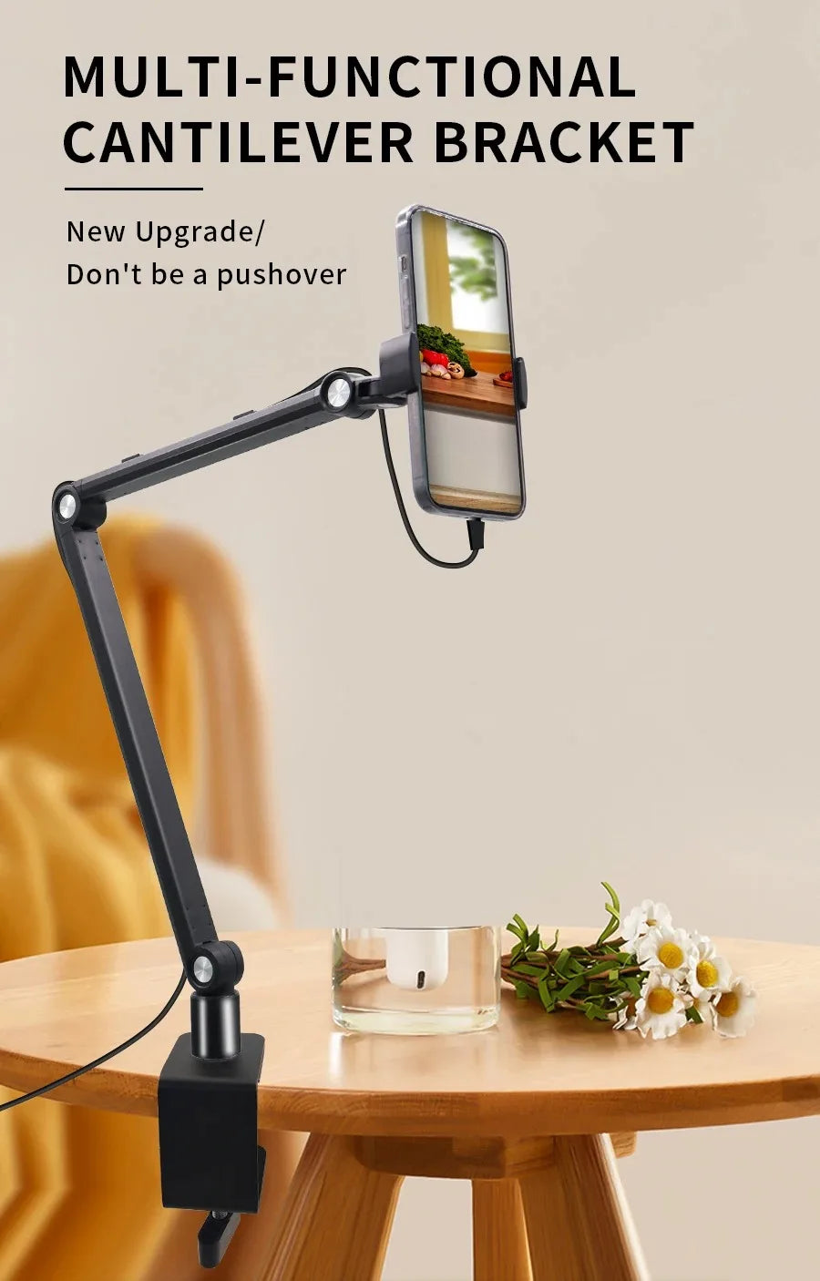 2025 Tablet Stand Holder for Ipad,Portable Monitor Stand Desk Mount for 15.6'' 16'' Screen,Aluminum Long Arm with Rotating