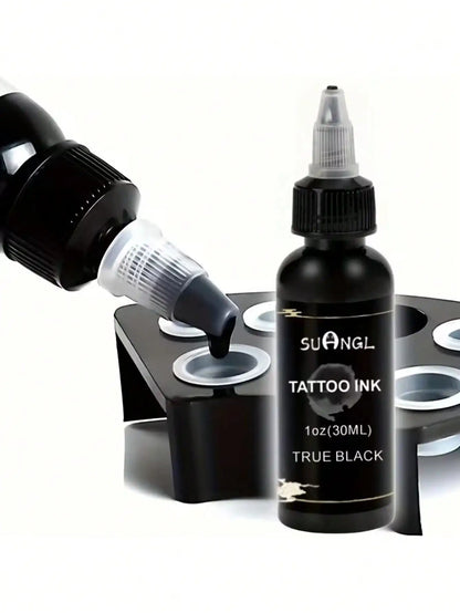 SUANGL Professional Black Tattoo Ink High Saturation Waterproof Permanent Pigment 30ml for Tattoo Studio Tattoo Accessories