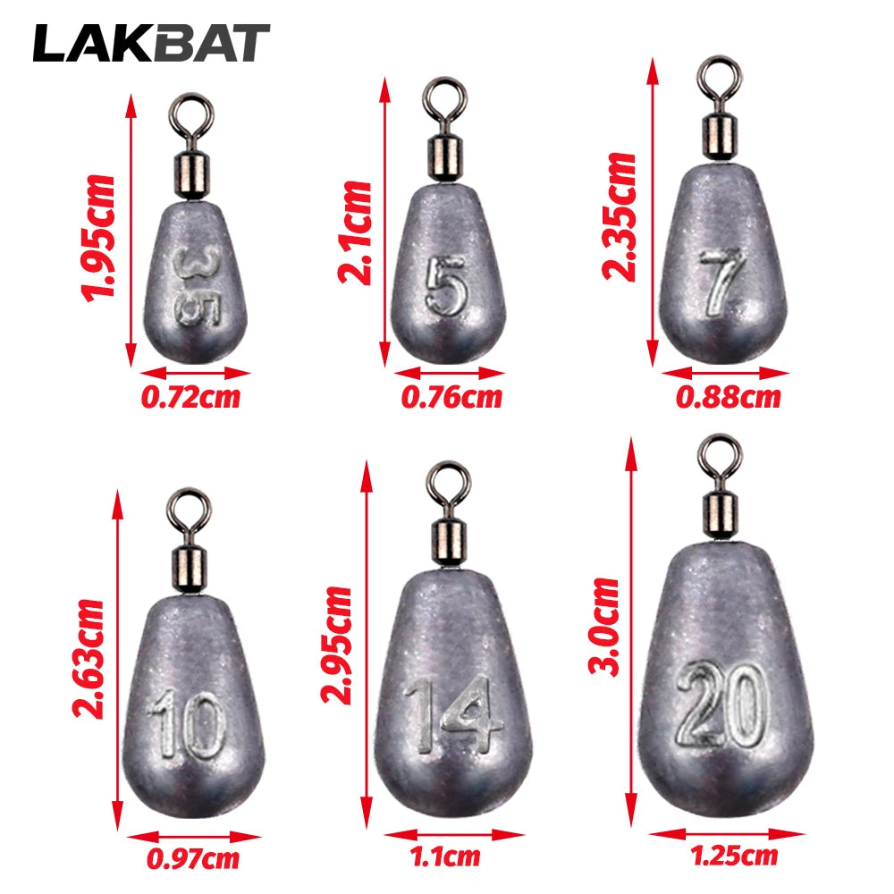 Fishing Weight 10PCS 3.5g 5g 7g 10g 14g 20g Tube Bullet Quick Rod Jig Head Casting Metal Tackle Kit Pesca Tool Plumb Pendant