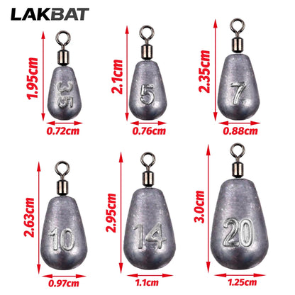 Fishing Weight 10PCS 3.5g 5g 7g 10g 14g 20g Tube Bullet Quick Rod Jig Head Casting Metal Tackle Kit Pesca Tool Plumb Pendant