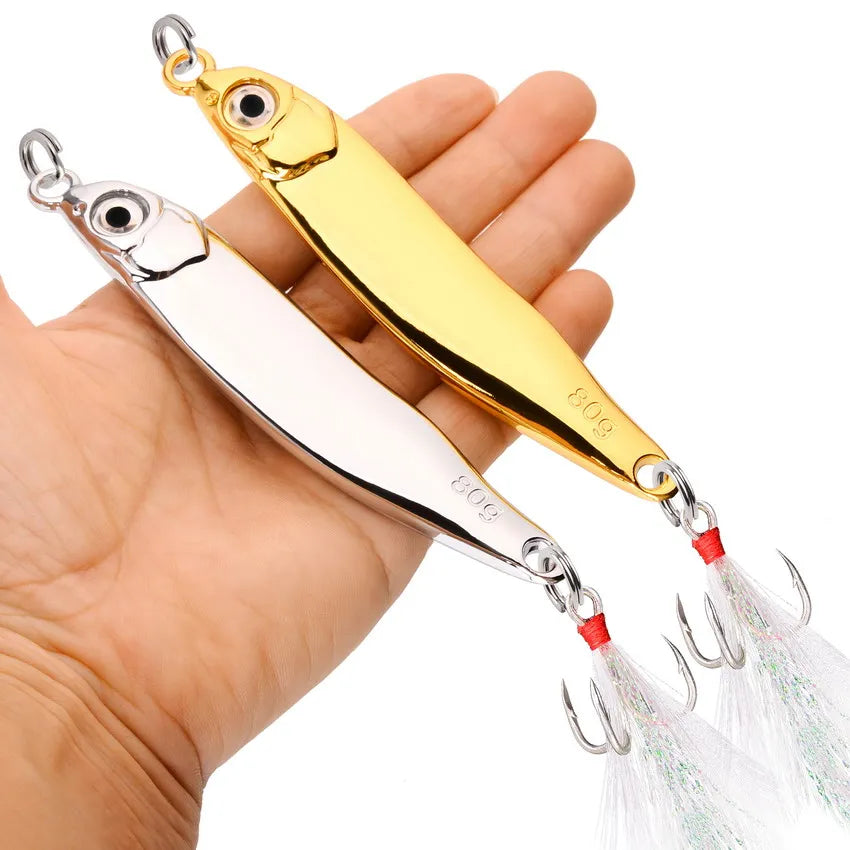 Fishing Lure 10G 15G 20G 40G 60G Spoon Metal Lures Spinnerbait Minnow Sinking Sea Spinner Bait Jig Winter Bass Baits Pesca Hot