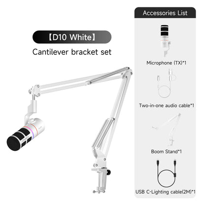 COMICA D10 PRO RGB Cardioid USB/XLR Dynamic Wireless Microphone Gaming Mic Voice Noise Reduction for Streaming Interview Podcast