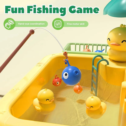 Play Sink with Running Water Kitchen Sink Toys Electric Faucet Play Kitchen Toy Pool Floating Fishing Toys for Water Play