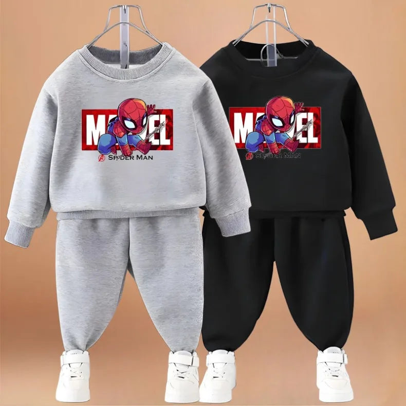2026 Spring Autumn Boys Sweatshirt Sets Kids Cute Cartoon Printed Hoodies and Pants 2pcs Sets Children's Long Sleeved Clothes