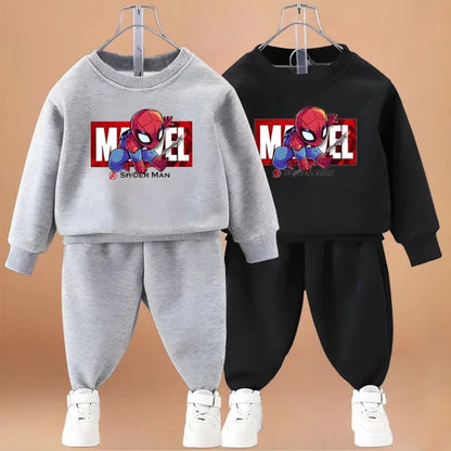 2026 Spring Autumn Boys Sweatshirt Sets Kids Cute Cartoon Printed Hoodies and Pants 2pcs Sets Children's Long Sleeved Clothes