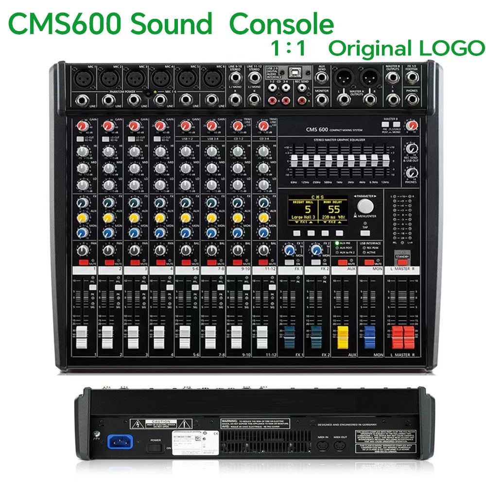 CMS600 ljudmixer med DSP-effekter och 48 V fantommatning