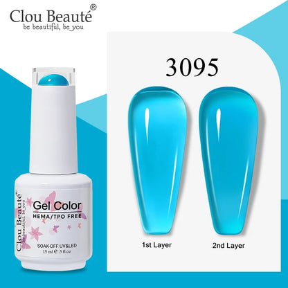 Clou Beaute Semi-transparent Jelly Color UV Gel Manicure Gel Nail Nail Supplies For Professionals Semi-permanent Varnish 15ml