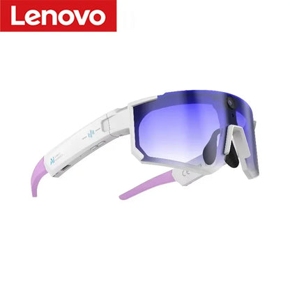 Lenovo 2026 New ChatGPT AI Smart Glasses 2400W 1080P Anti Shake Video Sport Cycling Sunglasses Dual Mic 32GB Windproof