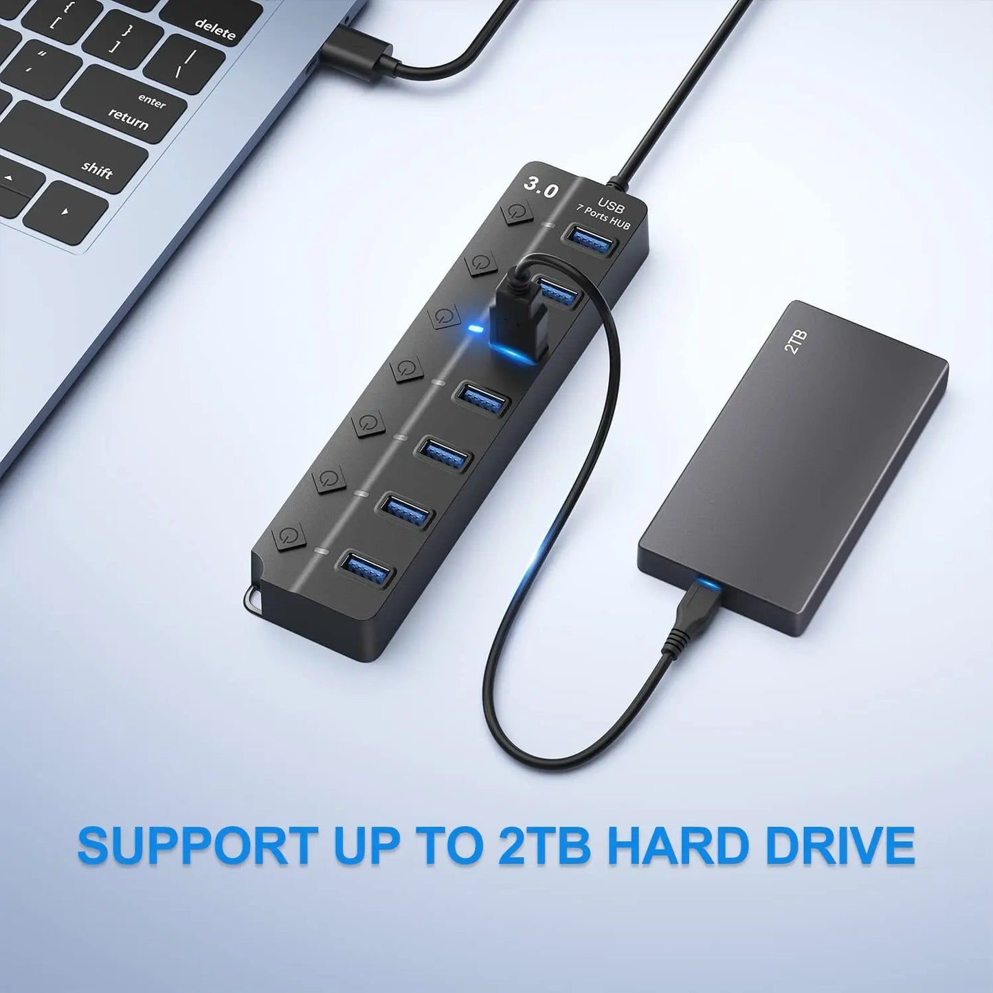 USB 3.0 Hub USB Hub 2.0 Multi USB Splitter Hub 100cm Long Cable Multiple Expander for Computer Laptop PC Accessories USB Adapter