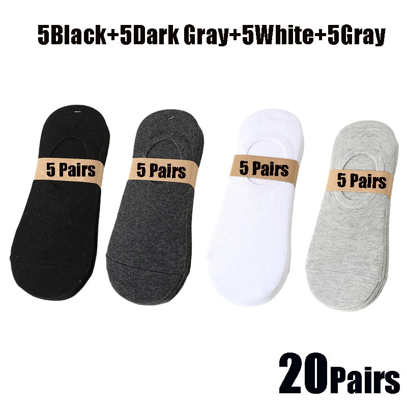 Osynliga Båtsockor Unisex 5/10/20-pack – Andningsbara No-Show Strumpor, Flera Färger