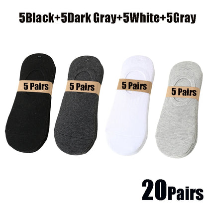 Osynliga Båtsockor Unisex 5/10/20-pack – Andningsbara No-Show Strumpor, Flera Färger
