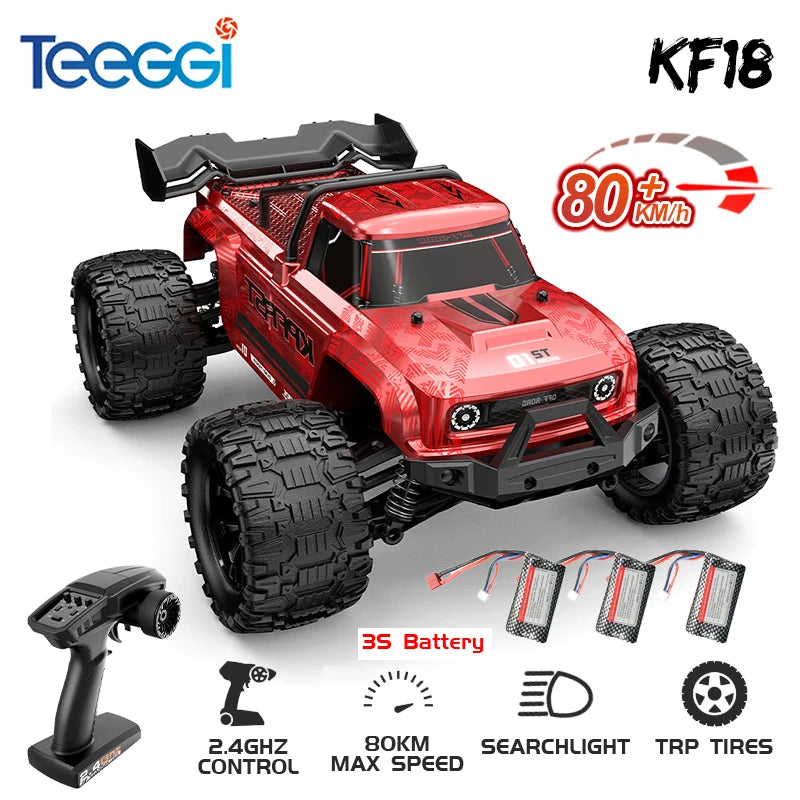KF18 1/14 RC Drift Car 80KM/H 4WD 2.4G High Speed Off-Road Racing Car Brushless 3S Remote Controller Car Truck Toy For Gift