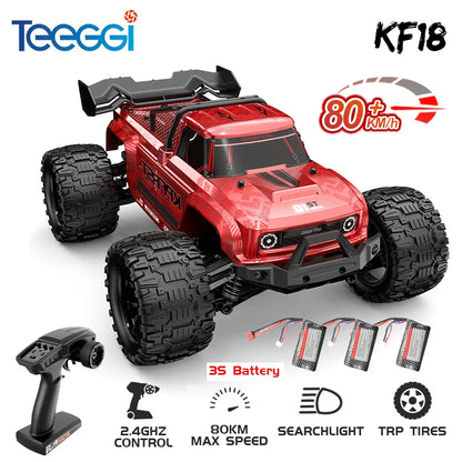 KF18 1/14 RC Drift Car 80KM/H 4WD 2.4G High Speed Off-Road Racing Car Brushless 3S Remote Controller Car Truck Toy For Gift