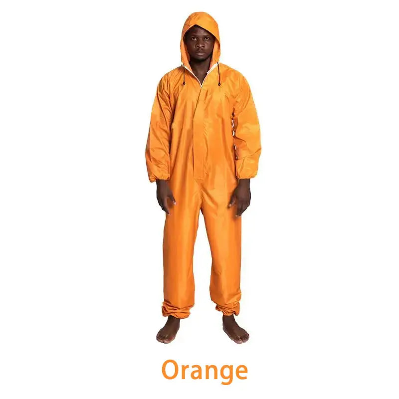 Waterproof One-Piece Overalls With Hood Oil-Resistant Work Safety Clothing Coverall For Sparying Painting Factory Clothes