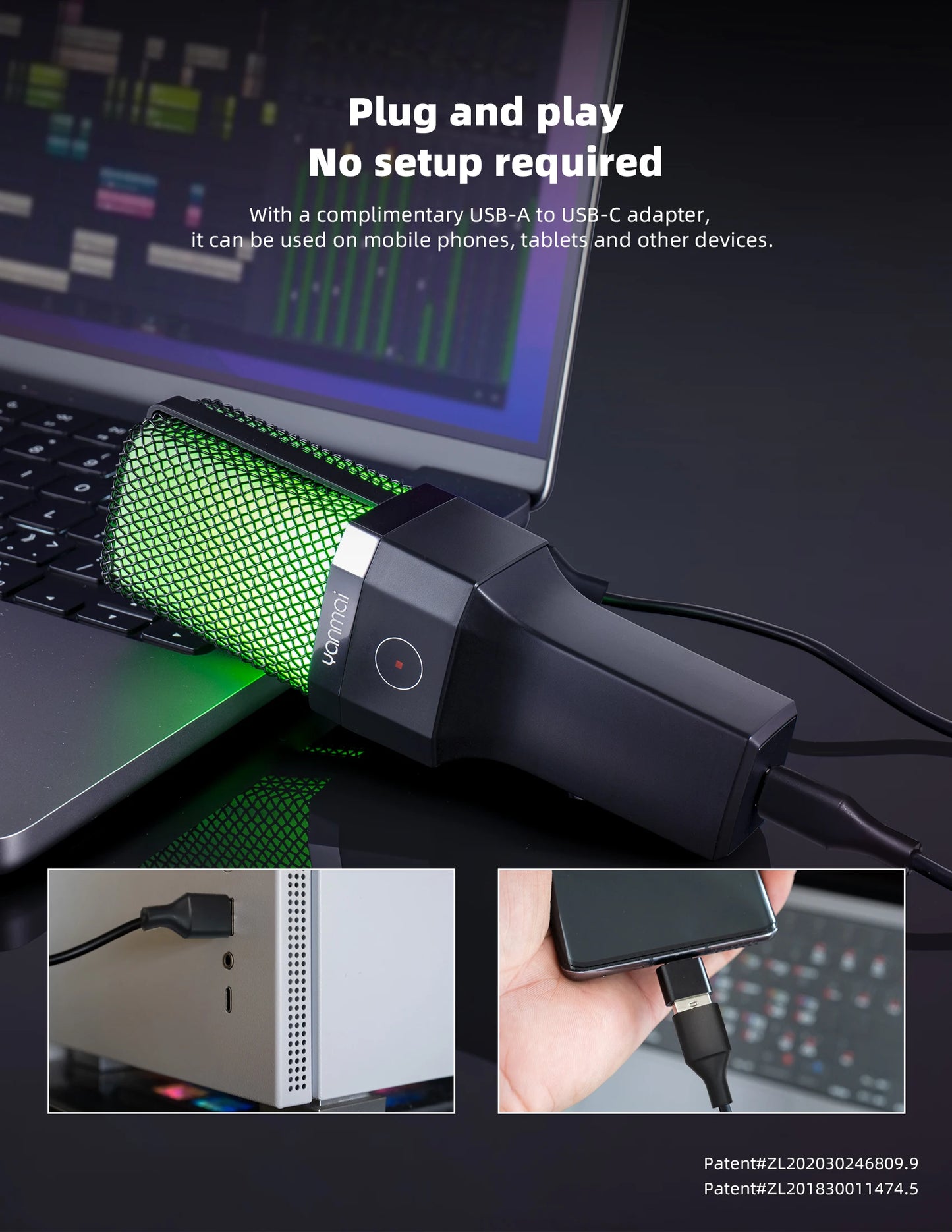 Gaming Computer Professional Condenser Microphone Mic PC Laptop USB Wired Live Streaming Podcast Studio Mike Kit Gamer Karaoke