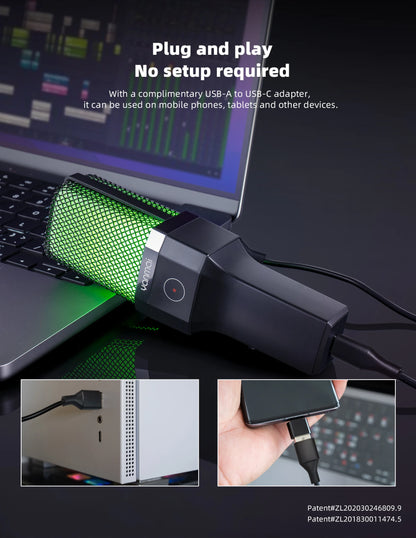 Gaming Computer Professional Condenser Microphone Mic PC Laptop USB Wired Live Streaming Podcast Studio Mike Kit Gamer Karaoke