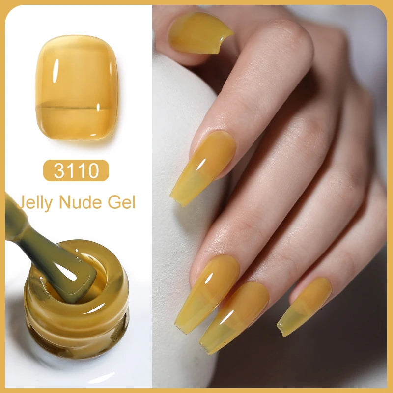 Clou Beaute Transparent French Gel Polish Translucent Nude Pink Red Jelly Glass Milky White Varnish Rainbow Color Nail Art