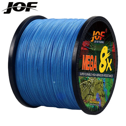 JOF 8 Strand 1000M 500M 300M 100M Japan Super Strong PE Braided Fishing Line Multifilament Braid Thread X8 18-78LBS
