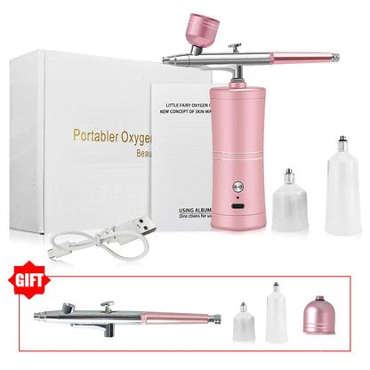 Trådlös Airbrush med Kompressor – 0,3mm Dubbel-action, Laddningsbar, för Konst, Naglar & Modeller