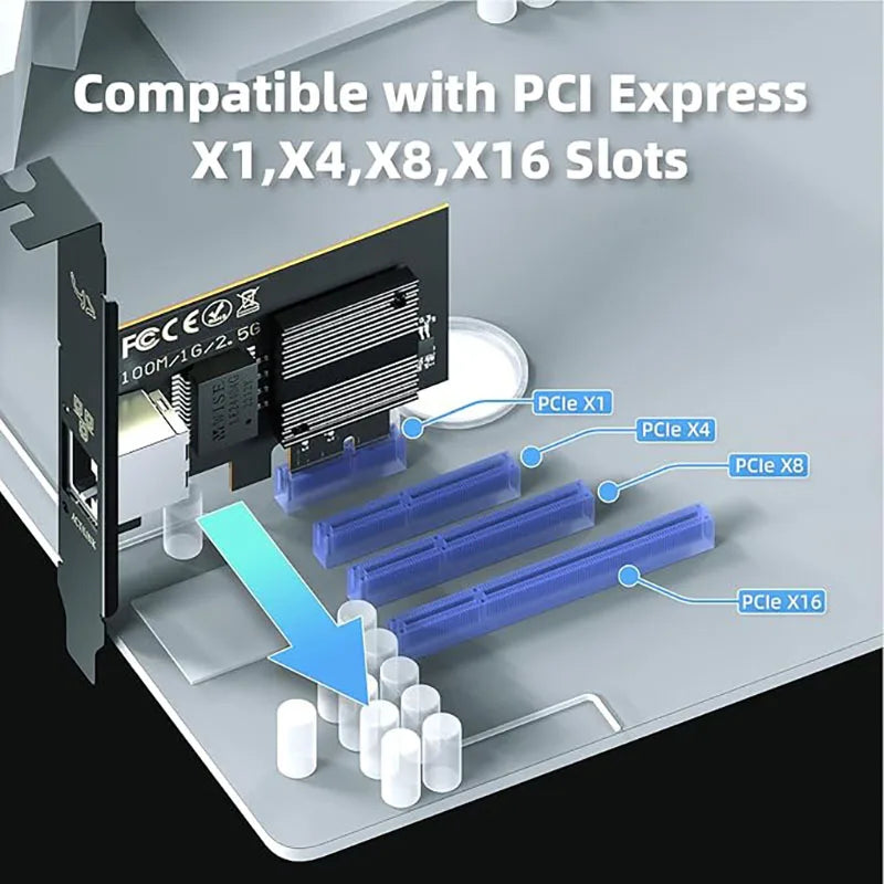 XikeStor PCIe-nätverkskort 2,5 GbE – Intel I226-V