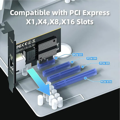 XikeStor PCIe-nätverkskort 2,5 GbE – Intel I226-V