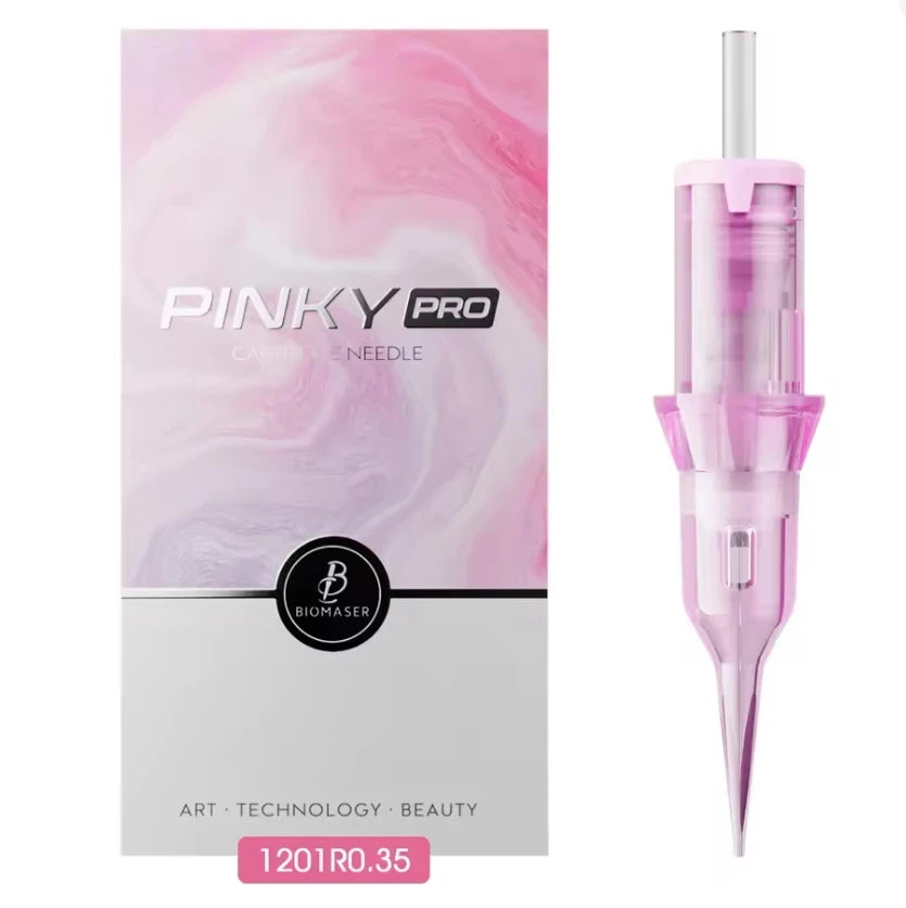 Biomaser PMU Tattoo Cartridge Needle 10pcs Sterilized RL Tattoo Needle for Eyebrow Eyeline Lips Makeup Tattoo Machine Supplies