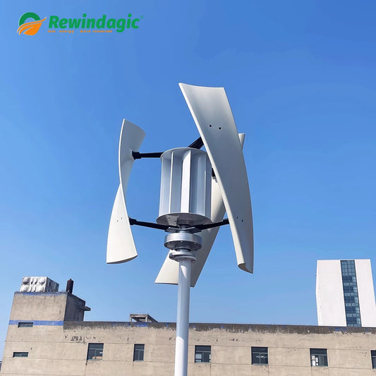 Vertikal Vindturbin 10kW/20kW 12V/24V/48V – Kärnlös Magnetlevitation Lågbullrig MPPT Hybrid Sol+Vind Off-Grid Hushåll