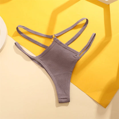 Women Cotton Low Waist Sexy Secret G-string Underwear Hollow Out Elasticity Panties Thong Seamless Brief Breathable Lingerie