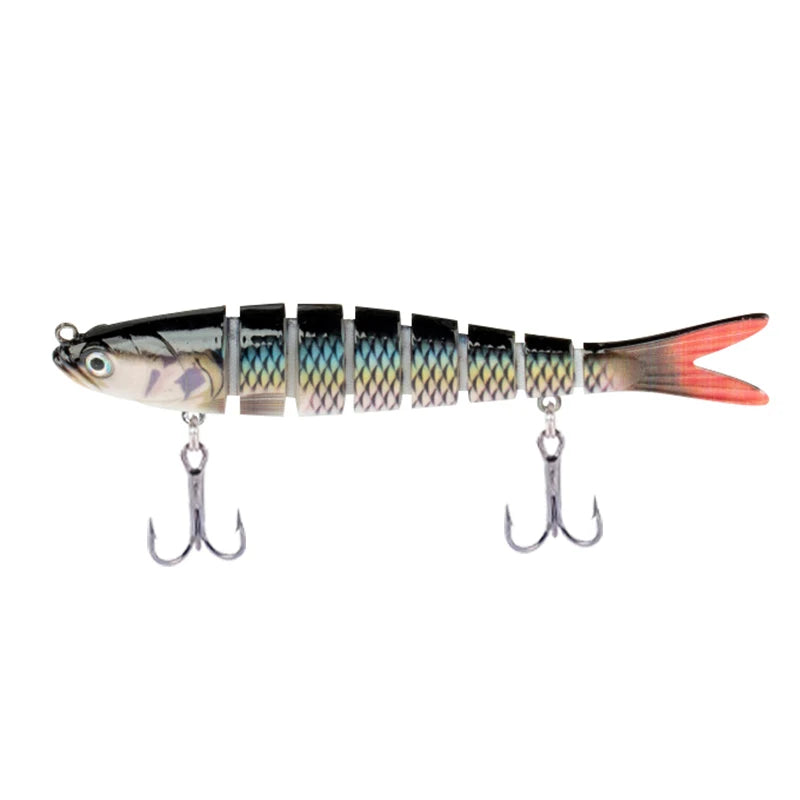 CIBO Fiskedrag Stort Kit – Swimbait Jointed Lure för Gös Abborre Gädda Hav Sjö Å, 12 Färger + 5-pack
