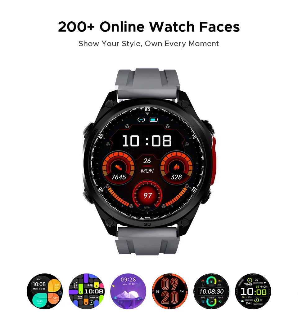 DOOGEE ANYWISE W1 PRO Smartwatch 1.43'' 5ATM Water Resistance 178 Sports Modes Health Monitoring Geomagnetic Sensor Offline Maps