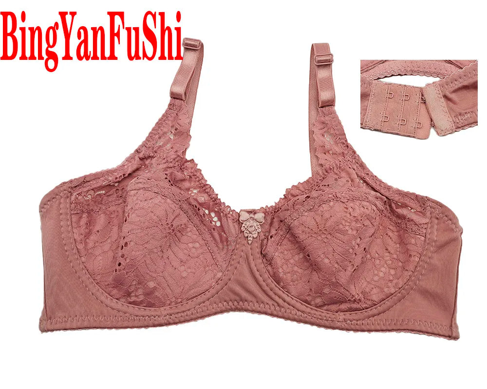 Sexy Lace Women Bra Top Full Cup Minimizer Floral Large Chest Big Bust Bh Thin Padded Cotton Bralette Underwire Push Up Bras C27