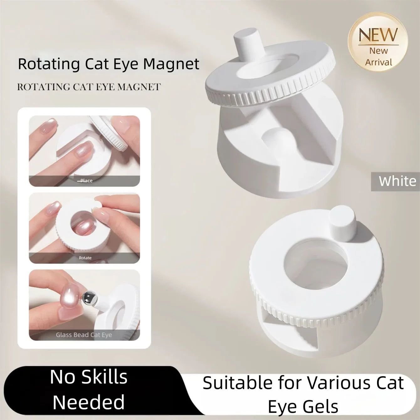 New 8in1 Nail Magnet Multi Functional For Attracting Glass Beads Cat Eye Nail Polish And Gel Polish