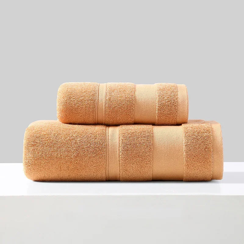 2pcs/Set Cotton Towels For Adults Towel Set Soft Bath Highly Absorbent Face Towel Comfortable Bathroom Shower Bath Towel Set