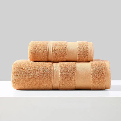 2pcs/Set Cotton Towels For Adults Towel Set Soft Bath Highly Absorbent Face Towel Comfortable Bathroom Shower Bath Towel Set
