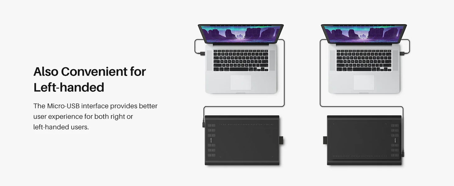 HUION Inspiroy H1060P Ritplatta – 8192 Trycknivåer Batterifri Penna 12 Snabbtangenter 10x6,25" Windows macOS Android Linux