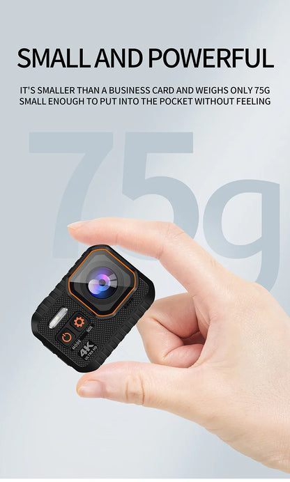 4K HD 60FPS Mini Camera Wifi Outdoor Sport 170° Wide Angle Action Kam Waterproof Bike Motorcycle Helmet Body Cam with LED Screen