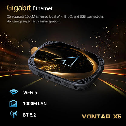VONTAR X5 TV Box Android 14 Amlogic S905X5M(S905A) 4GB 128GB 32GB 64GB 1000M LAN Wifi6 4K AV1 Media Player TV Box Set Top Box