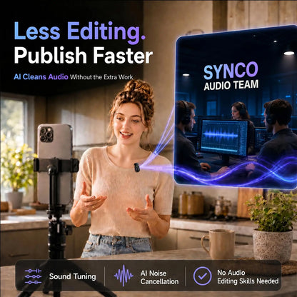 SYNCO SMIC trådlös streamingmikrofon – USB-C för Android med AI-brusreducering
