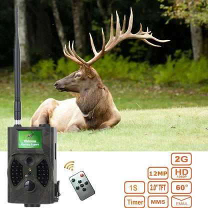 2G GSM MMS SMTP Hunting Trail Camera Cellular Mobile 16MP 1080P Photo Traps Wild Camera HC300M Wireless Wildlife Surveillance