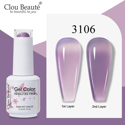 Clou Beaute Semi-transparent Jelly Color UV Gel Manicure Gel Nail Nail Supplies For Professionals Semi-permanent Varnish 15ml
