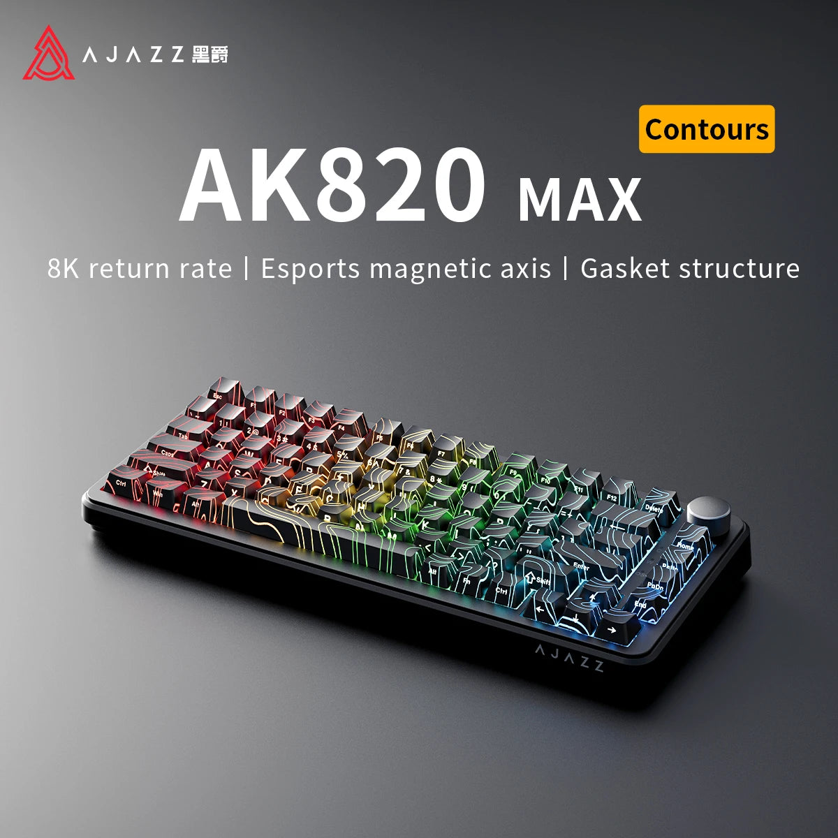 AJAZZ AK820 MAX gamingtangentbord med magnetiska brytare, USB-C och RGB